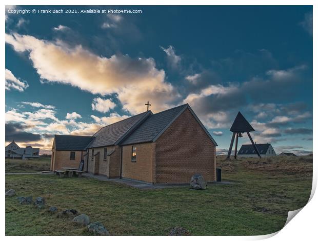 Lildstrand tiny church in Thy rural Denmark Print by Frank Bach