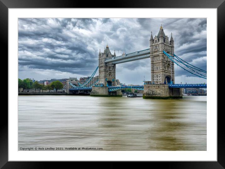 Tower Bridge London Framed Mounted Print by Rick Lindley