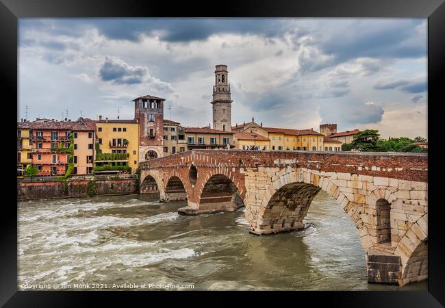 Ponte Pietra, Verona Framed Print by Jim Monk