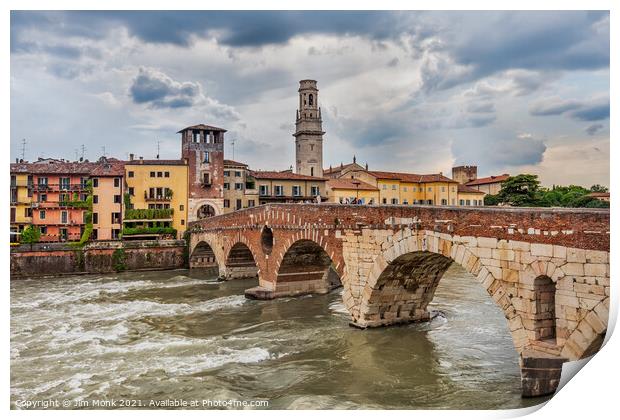 Ponte Pietra, Verona Print by Jim Monk