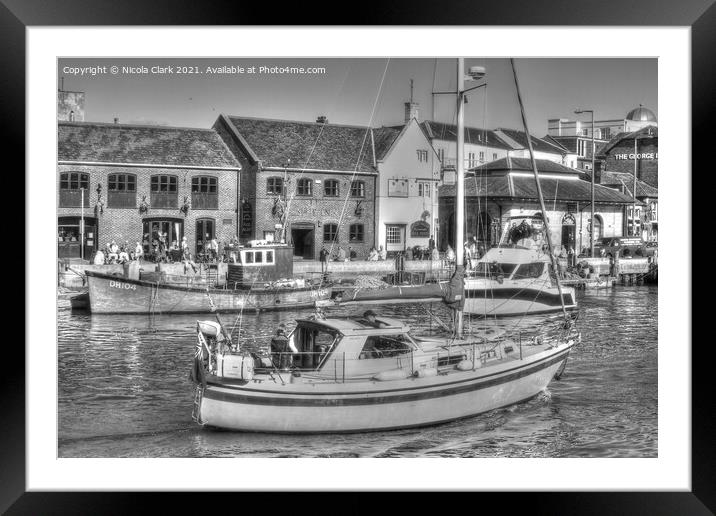 Serenity on the Quayside Framed Mounted Print by Nicola Clark
