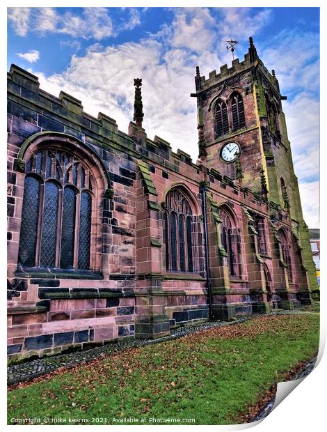 St Michael and all angels Church Middlewich Print by mike kearns