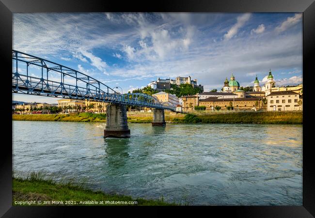 Mozartsteg bridge, Salzburg Framed Print by Jim Monk