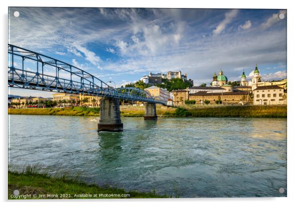 Mozartsteg bridge, Salzburg Acrylic by Jim Monk
