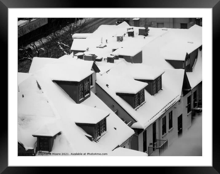 Snowy Rooftops Framed Mounted Print by Stephanie Moore