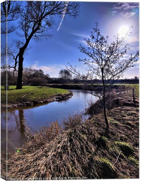 River Dane in Middlewich Canvas Print by mike kearns