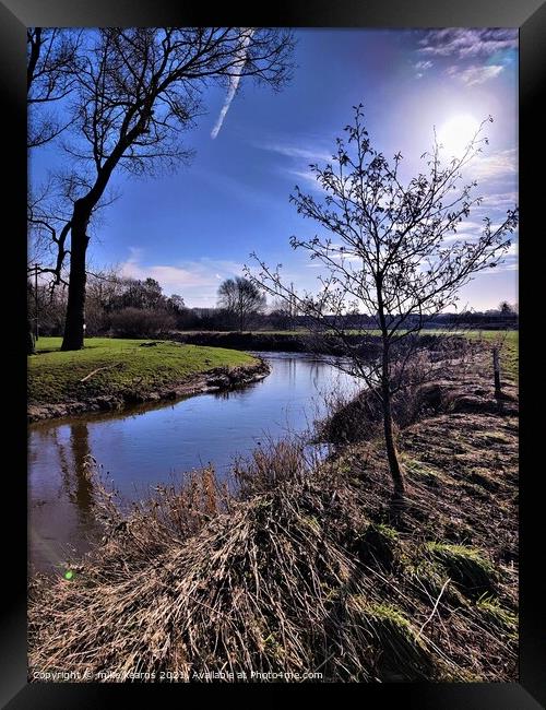 River Dane in Middlewich Framed Print by mike kearns