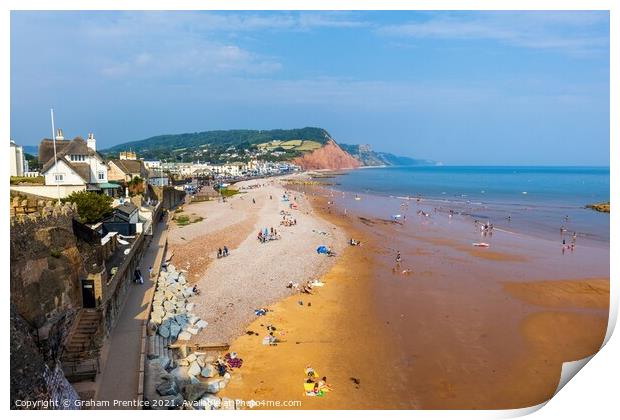 Sidmouth Panorama Looking East Print by Graham Prentice
