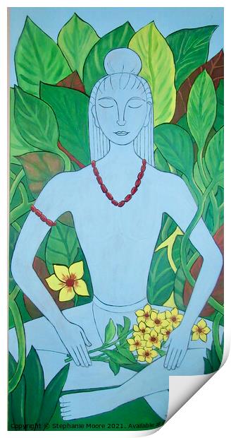 Blue Buddha Print by Stephanie Moore