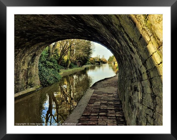 Under the canal bridge Framed Mounted Print by mike kearns