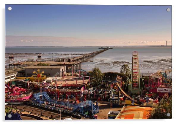 Adventure Island Southend Pier Essex England Acrylic by Andy Evans Photos