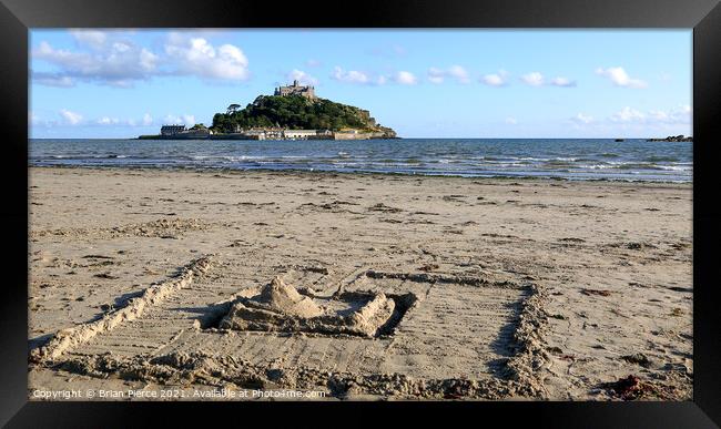 Sandcastle and St Michael's Mount Framed Print by Brian Pierce