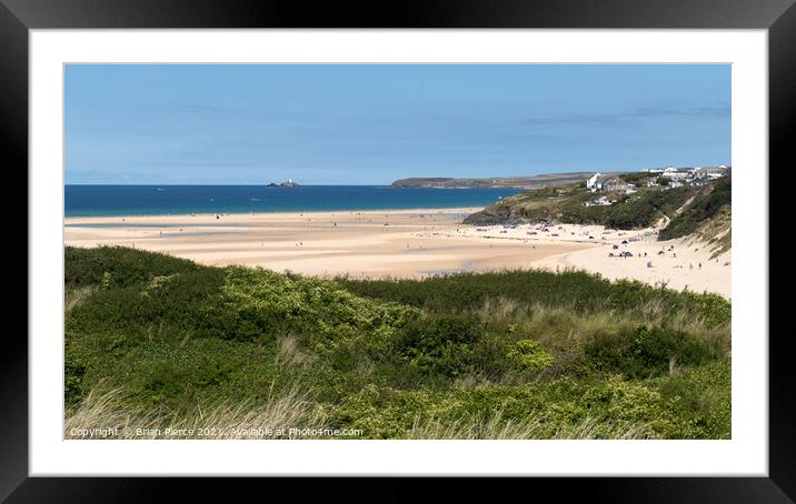 View from Lelant and Porth Kidney to Hayle and God Framed Mounted Print by Brian Pierce