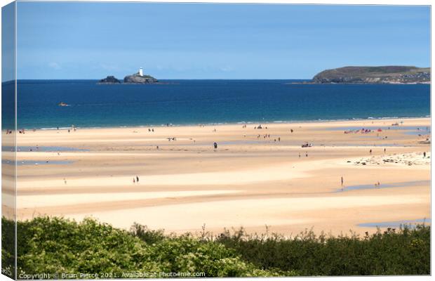 View from Lelant and Porth Kidney to Hayle Canvas Print by Brian Pierce