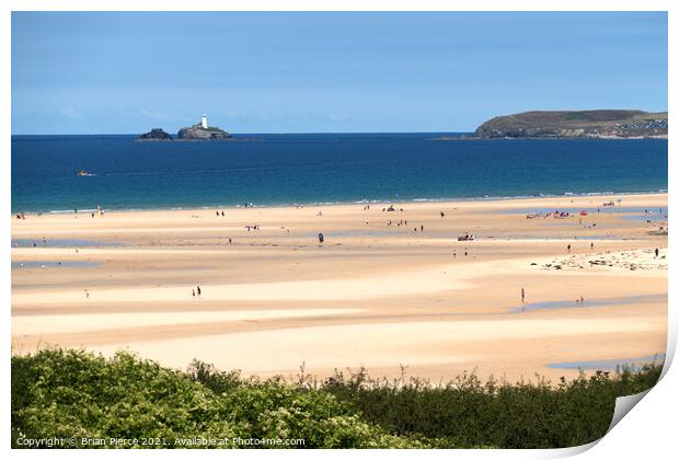 View from Lelant and Porth Kidney to Hayle Print by Brian Pierce