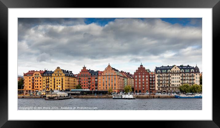 Kungsholmen waterfront, Stockholm Framed Mounted Print by Jim Monk