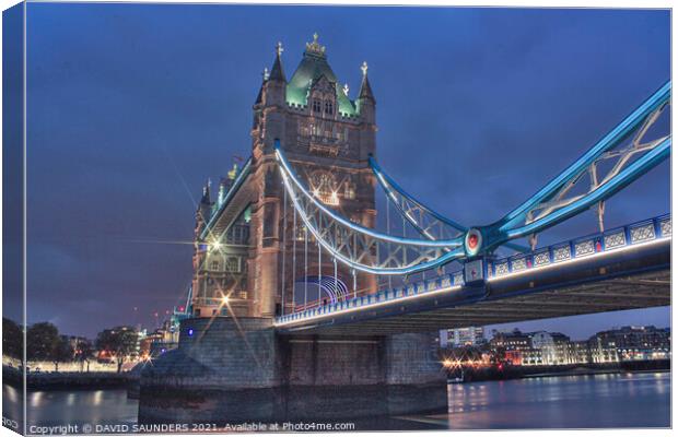  LONDON TOWER BRIDGE  Canvas Print by DAVID SAUNDERS