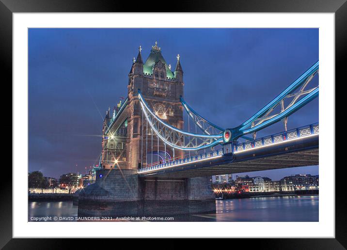  LONDON TOWER BRIDGE  Framed Mounted Print by DAVID SAUNDERS