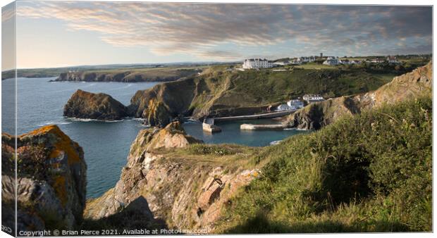 Approaching Mullion Cove, Lizard from the cliff pa Canvas Print by Brian Pierce