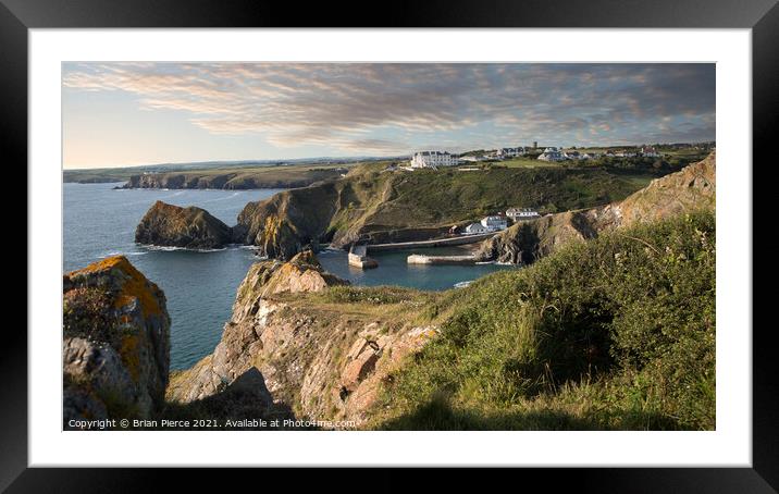 Approaching Mullion Cove, Lizard from the cliff pa Framed Mounted Print by Brian Pierce