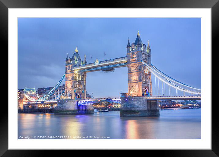  LONDON TOWER BRIDGE Framed Mounted Print by DAVID SAUNDERS