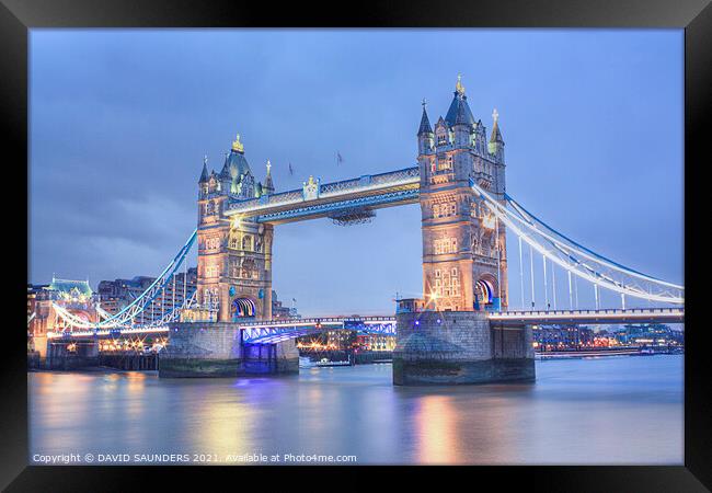  LONDON TOWER BRIDGE Framed Print by DAVID SAUNDERS