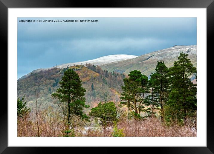Clough Head from Thirlmere in the Lake District  Framed Mounted Print by Nick Jenkins