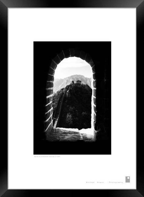 Through Arched Window (China’s Great Wall) Framed Print by Michael Angus