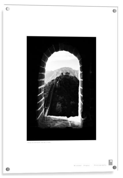 Through Arched Window (China’s Great Wall) Acrylic by Michael Angus