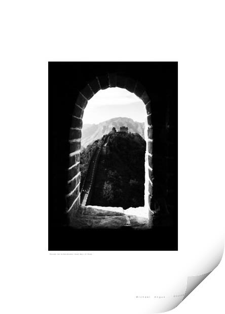 Through Arched Window (China’s Great Wall) Print by Michael Angus
