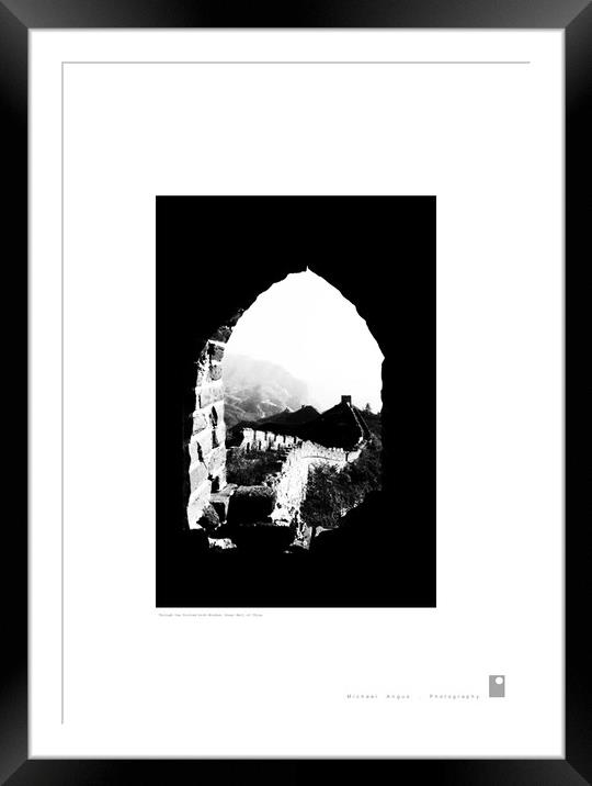 Through Watchtower Window: China’s Great Wall Framed Mounted Print by Michael Angus