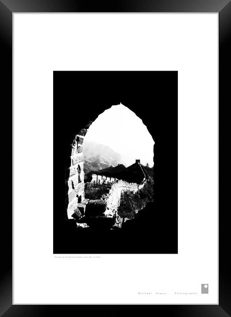 Through Watchtower Window: China’s Great Wall Framed Print by Michael Angus