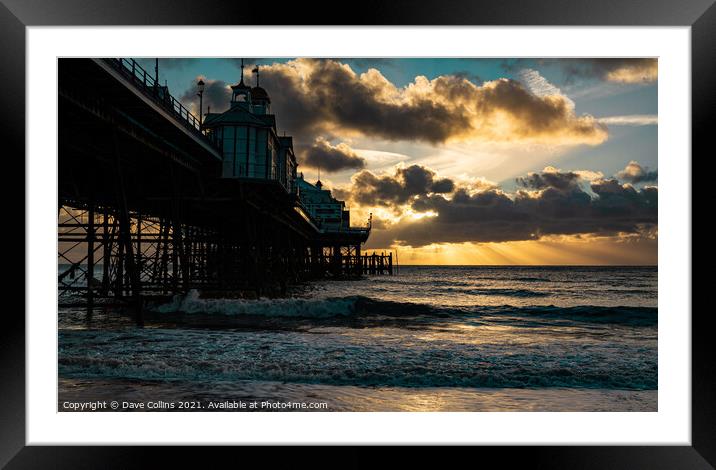 Sunrise and sunrays over Eastbourne Pier Framed Mounted Print by Dave Collins