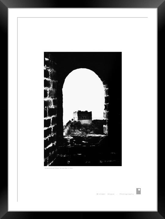 Through Pointed-Arch Window: China’s Great Wall  Framed Mounted Print by Michael Angus