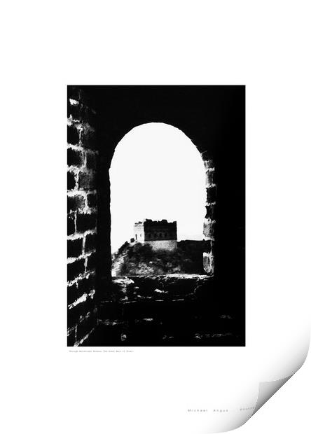 Through Pointed-Arch Window: China’s Great Wall  Print by Michael Angus