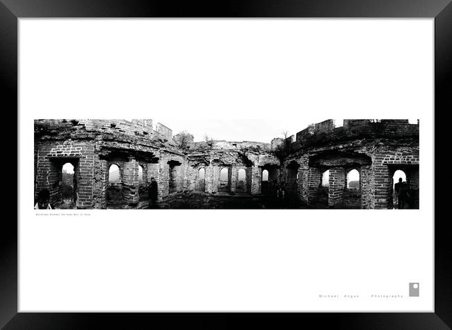 Watchtower Windows: Great Wall of China Framed Print by Michael Angus