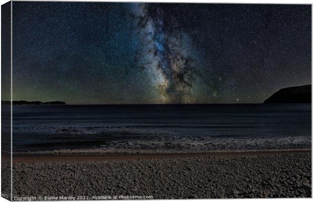 Milky Way over the Atlantic Ocean Canvas Print by Elaine Manley
