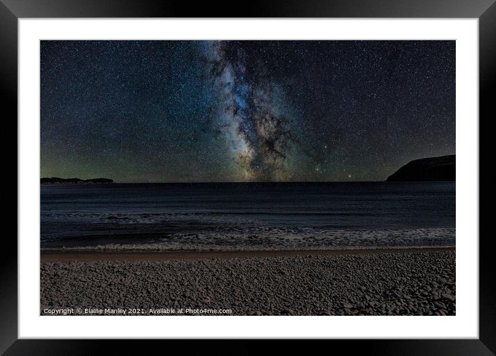Milky Way over the Atlantic Ocean Framed Mounted Print by Elaine Manley