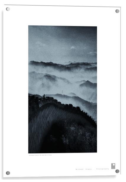 Shixiaguan Pinnacle: Great Wall of China Acrylic by Michael Angus