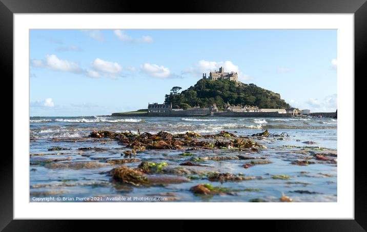 Rising Tide,  St Michael's Mount,  Cornwall Framed Mounted Print by Brian Pierce