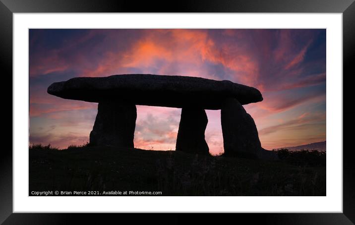 Lanyon Quoit, Cornwall, at Sunset Framed Mounted Print by Brian Pierce