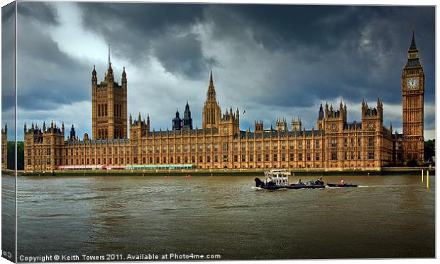 London - Houses of Parliament Canvas Print by Keith Towers Canvases & Prints