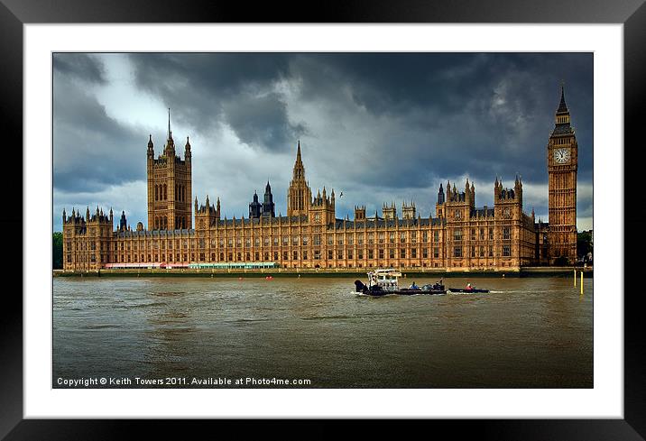London - Houses of Parliament Framed Mounted Print by Keith Towers Canvases & Prints