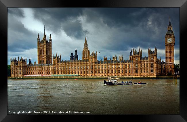 London - Houses of Parliament Framed Print by Keith Towers Canvases & Prints