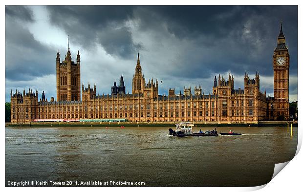 London - Houses of Parliament Print by Keith Towers Canvases & Prints