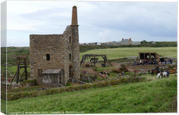 West Wheal Owels Mine at Botallack dressed for fil Canvas Print by Brian Pierce