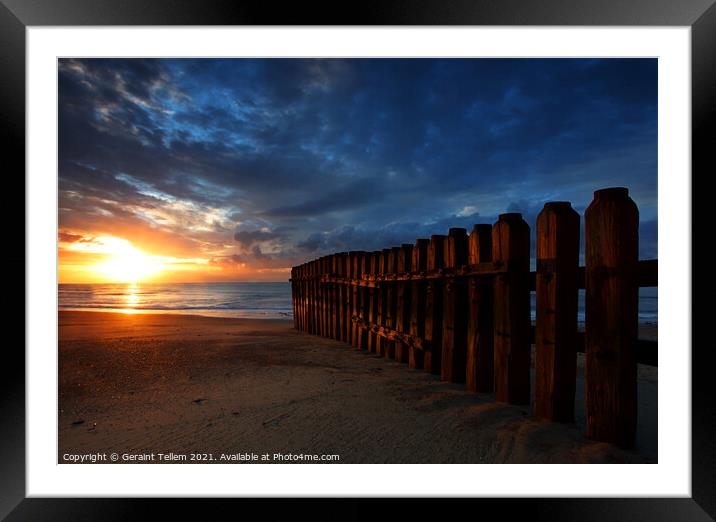 Sunrise over the beach, Ventnor, Isle of Wight, UK Framed Mounted Print by Geraint Tellem ARPS