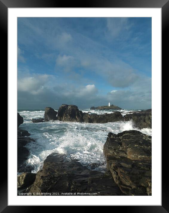 Godrevy lighthouse a very special place. Framed Mounted Print by Ed Whiting
