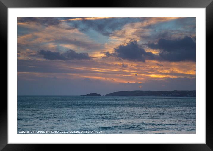 Downderry Sunset Framed Mounted Print by CHRIS BARNARD