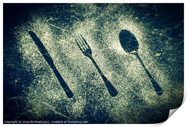 Cutlery Print by Amanda Elwell